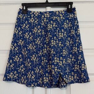 For Love And Lemons Navy Floral A-Line Skirt